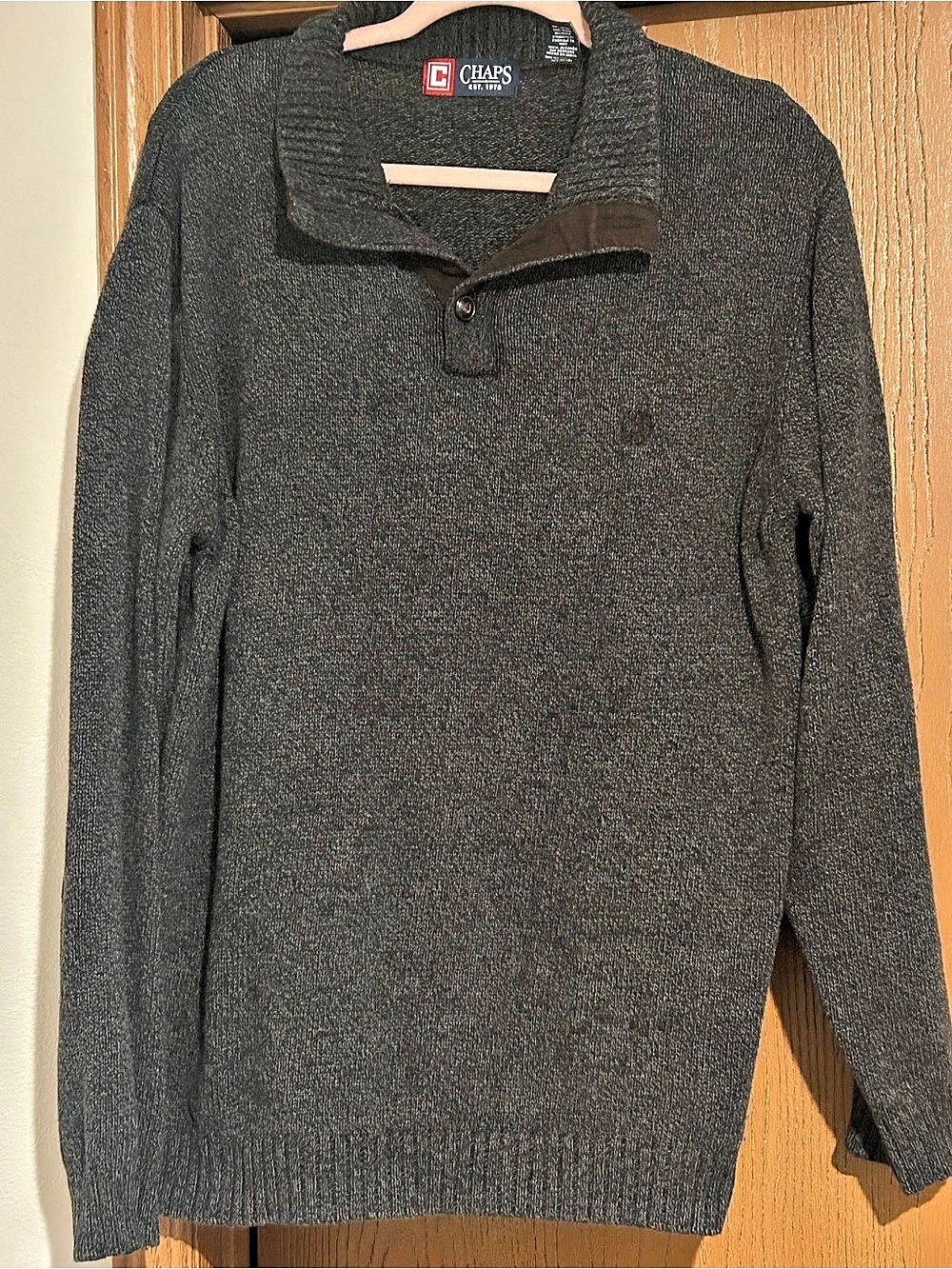 Chaps Men's Cotton Button Up Sweater Size Large